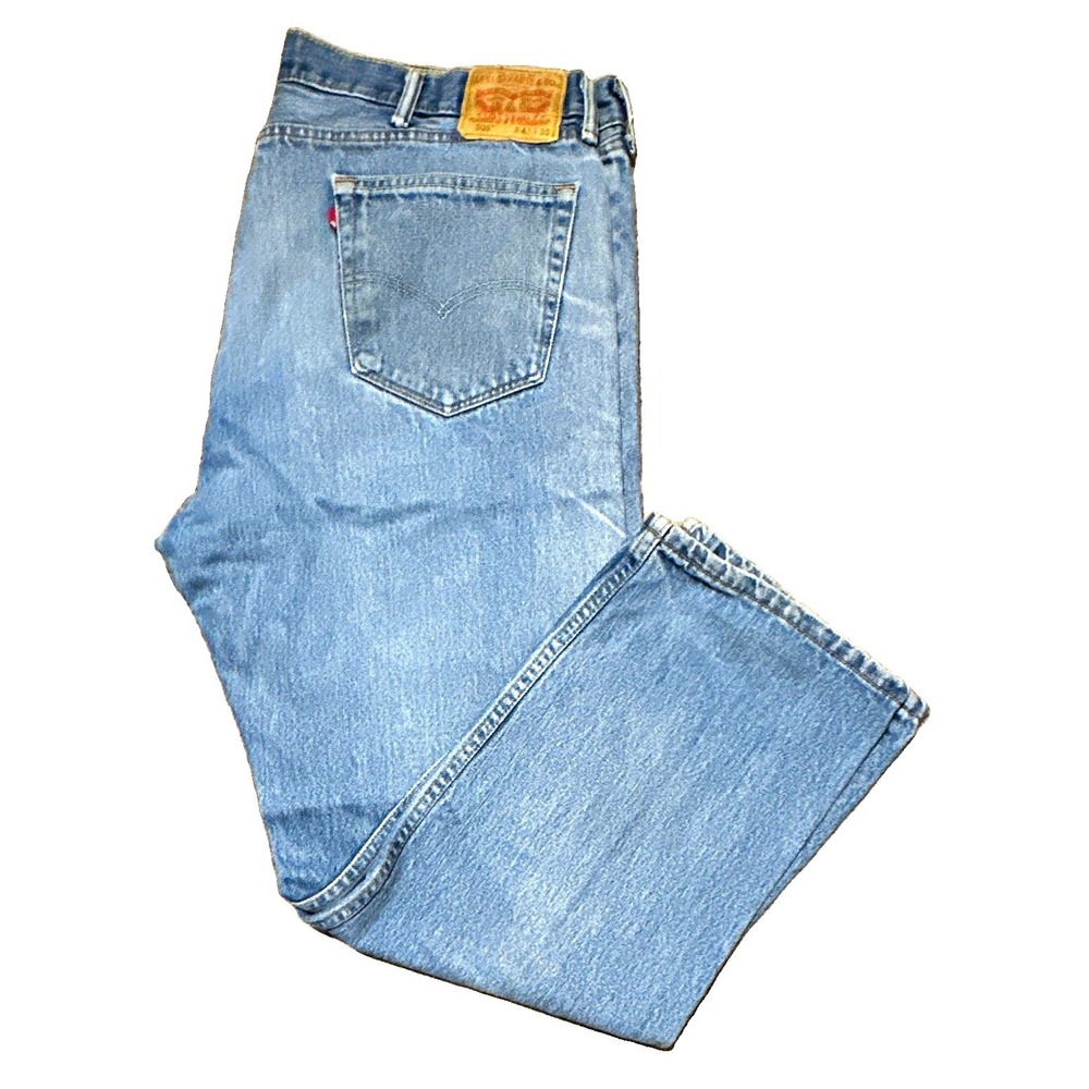 Levi's Jeans Men Regular Fit Blue Light Wash Denim Straight 42/30